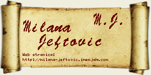 Milana Jeftović vizit kartica
